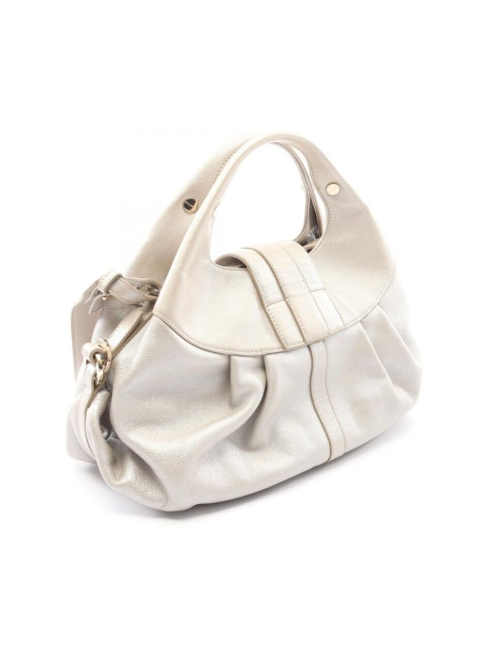 Bvlgari Handbag Chandra Champagne Gold Leather - Picture 2 of 9
